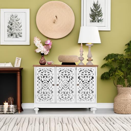 White Farmhouse Sideboard Cabinet