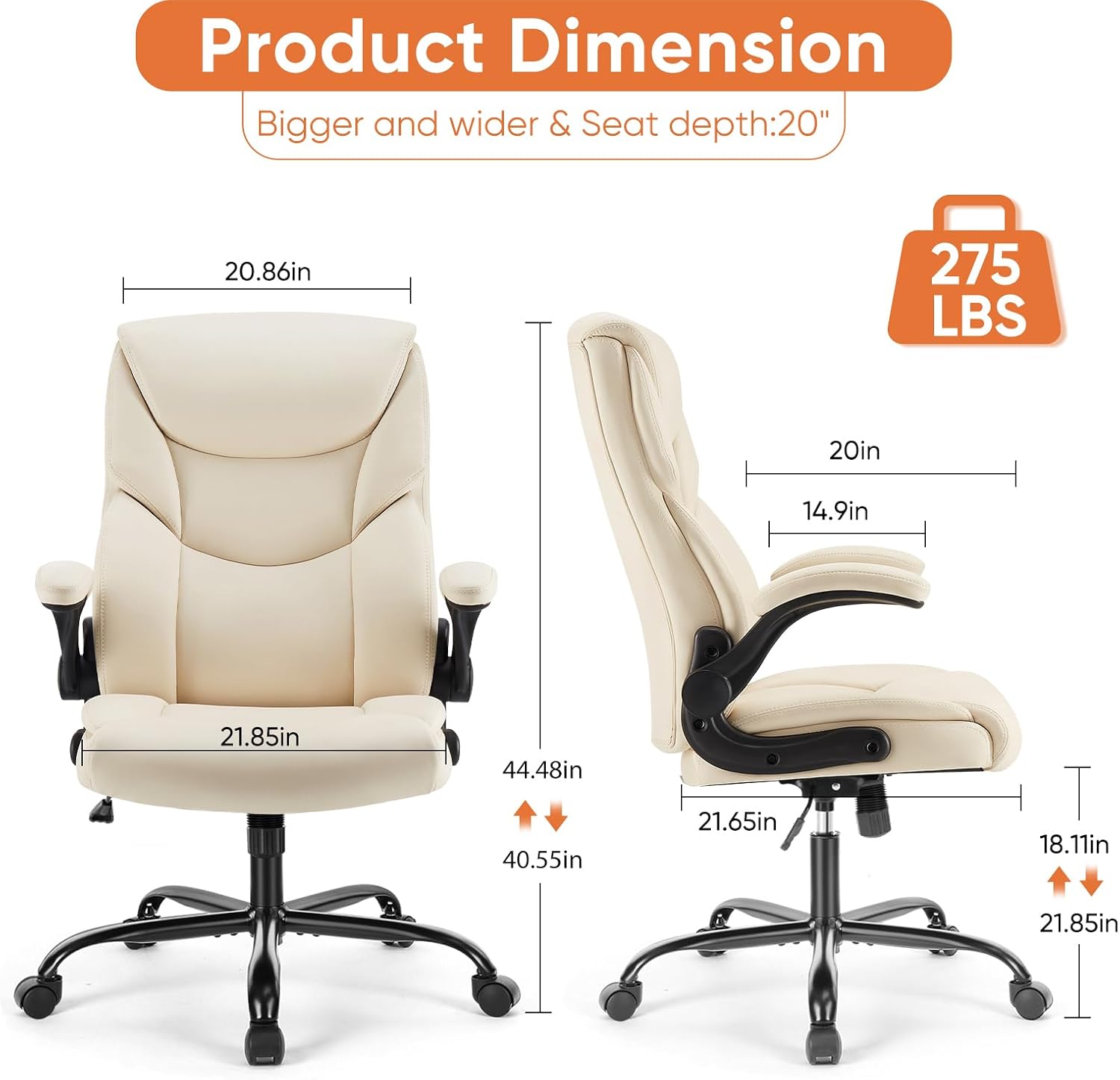 Sweetcrispy PU Leather Executive Office Chair