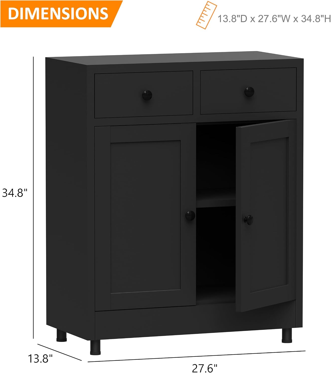 Black Metal Storage Sideboard