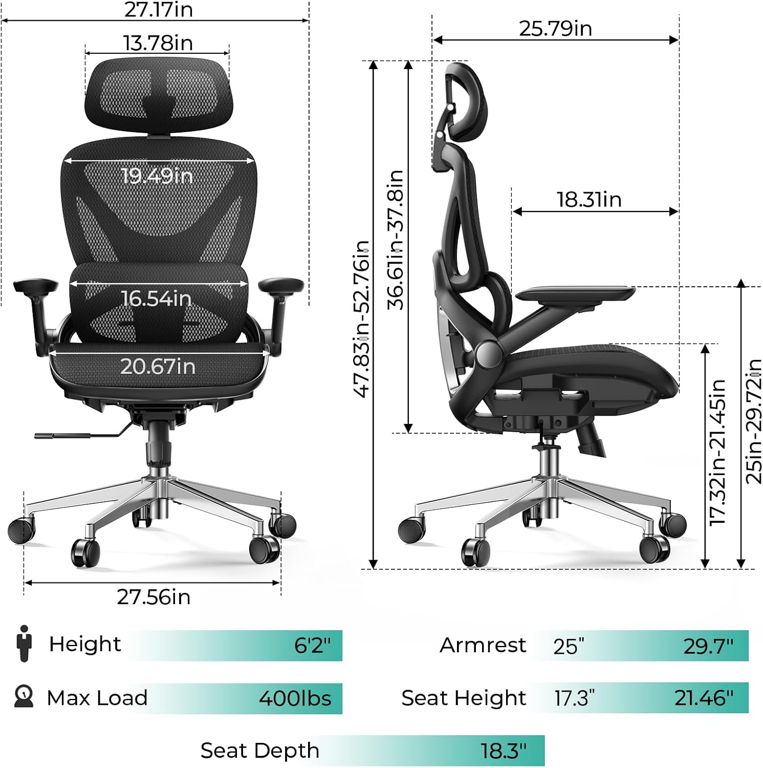 High Back Ergonomic Mesh Office Chair