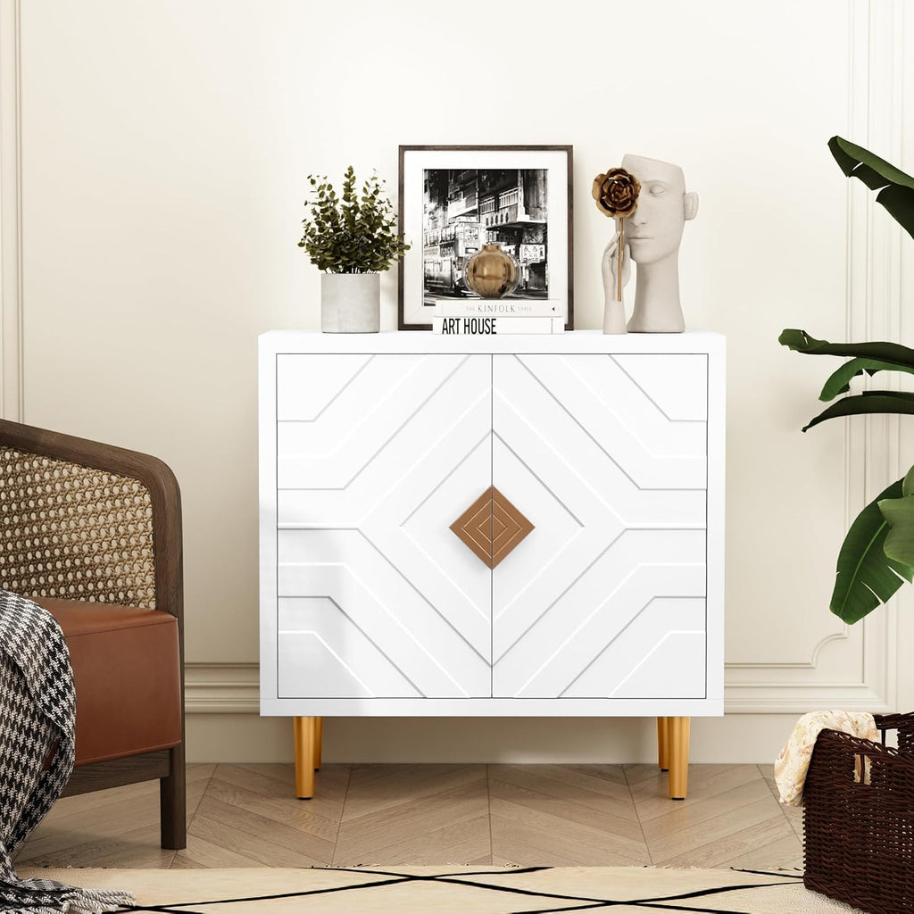 Embossed Door Sideboard Storage Cabinet