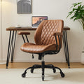 Brown Leather Ergonomic Office Chair