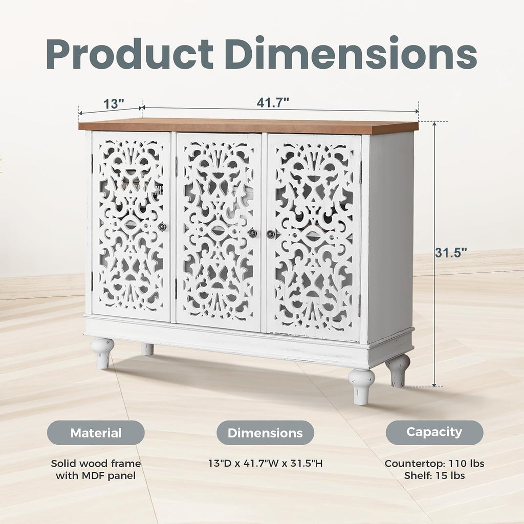 White Farmhouse Sideboard Cabinet