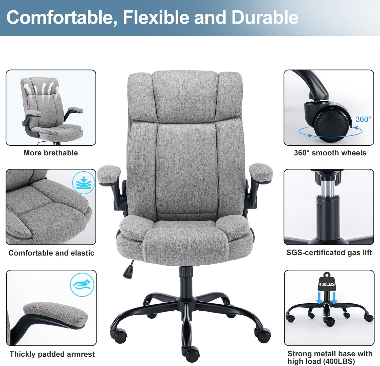 High Back Fabric Ergonomic Office Chair