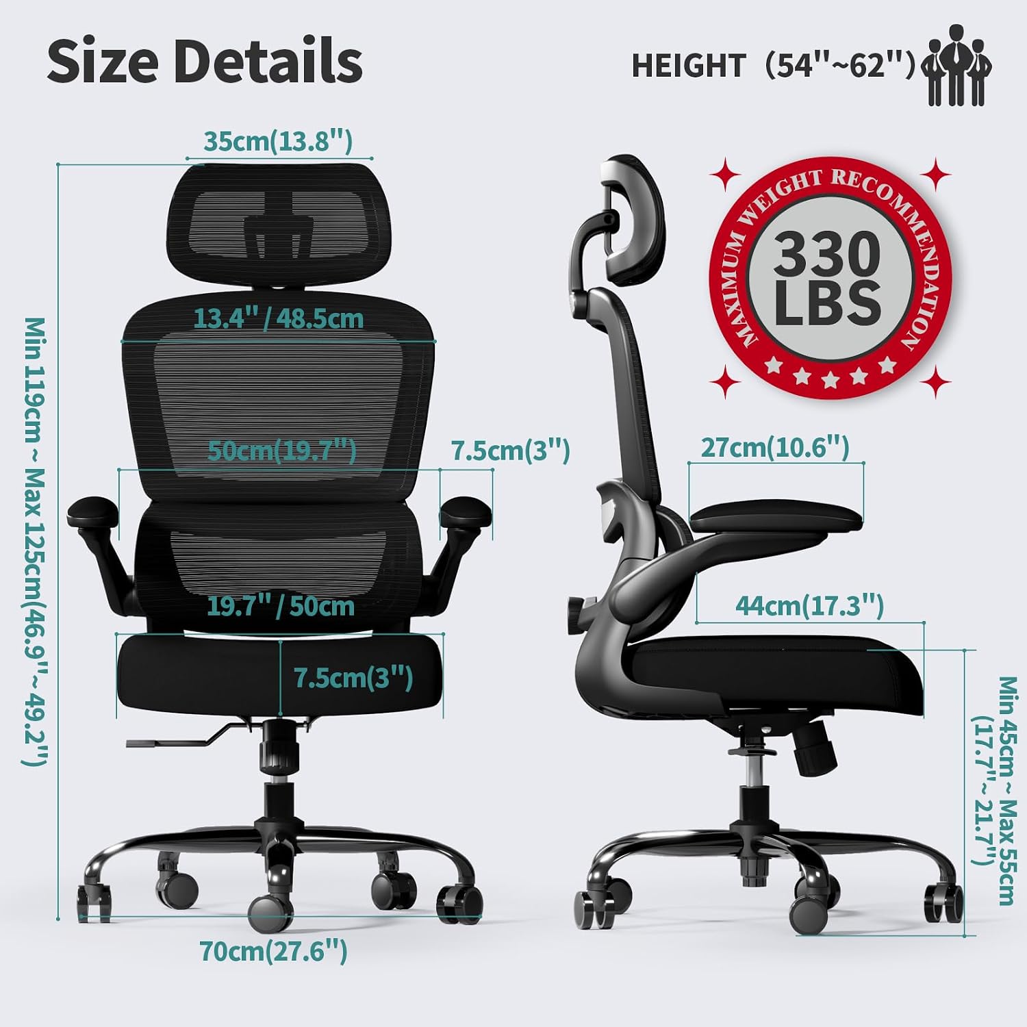 Ergonomic Mesh Office Chair 330LBS