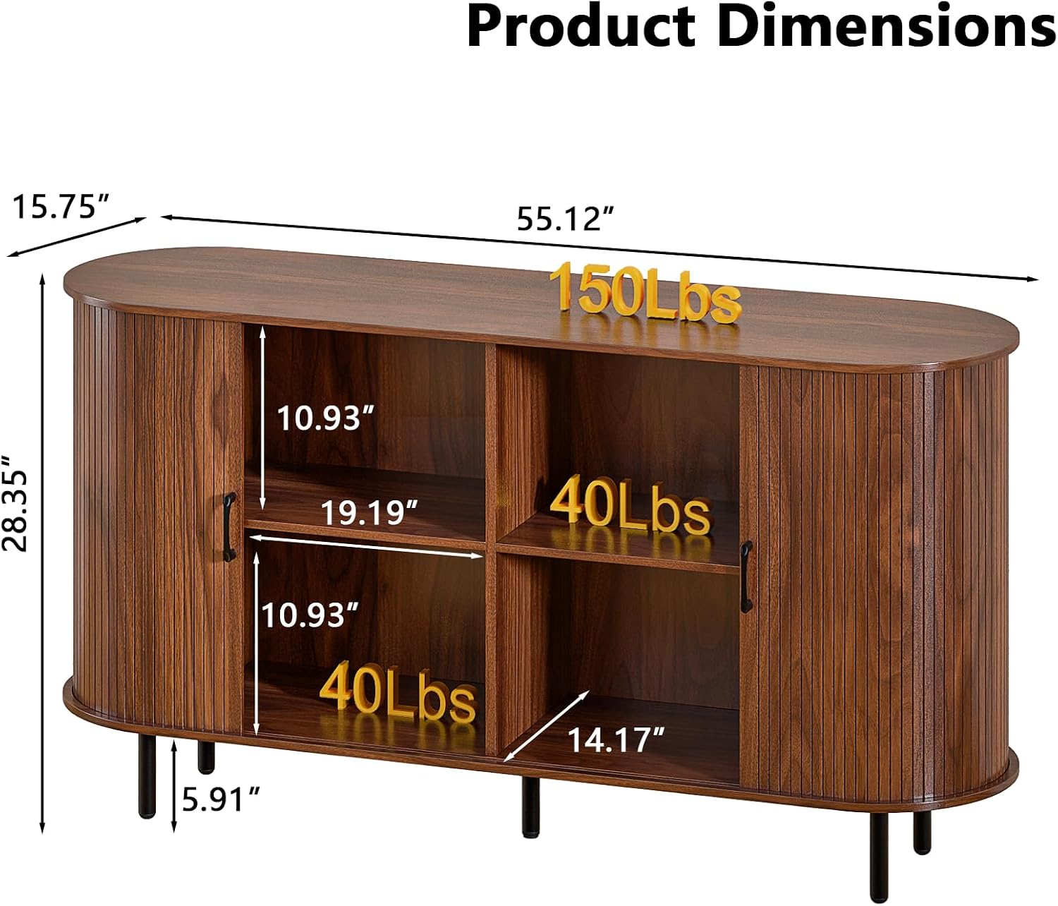 Sliding Door Wood Sideboard