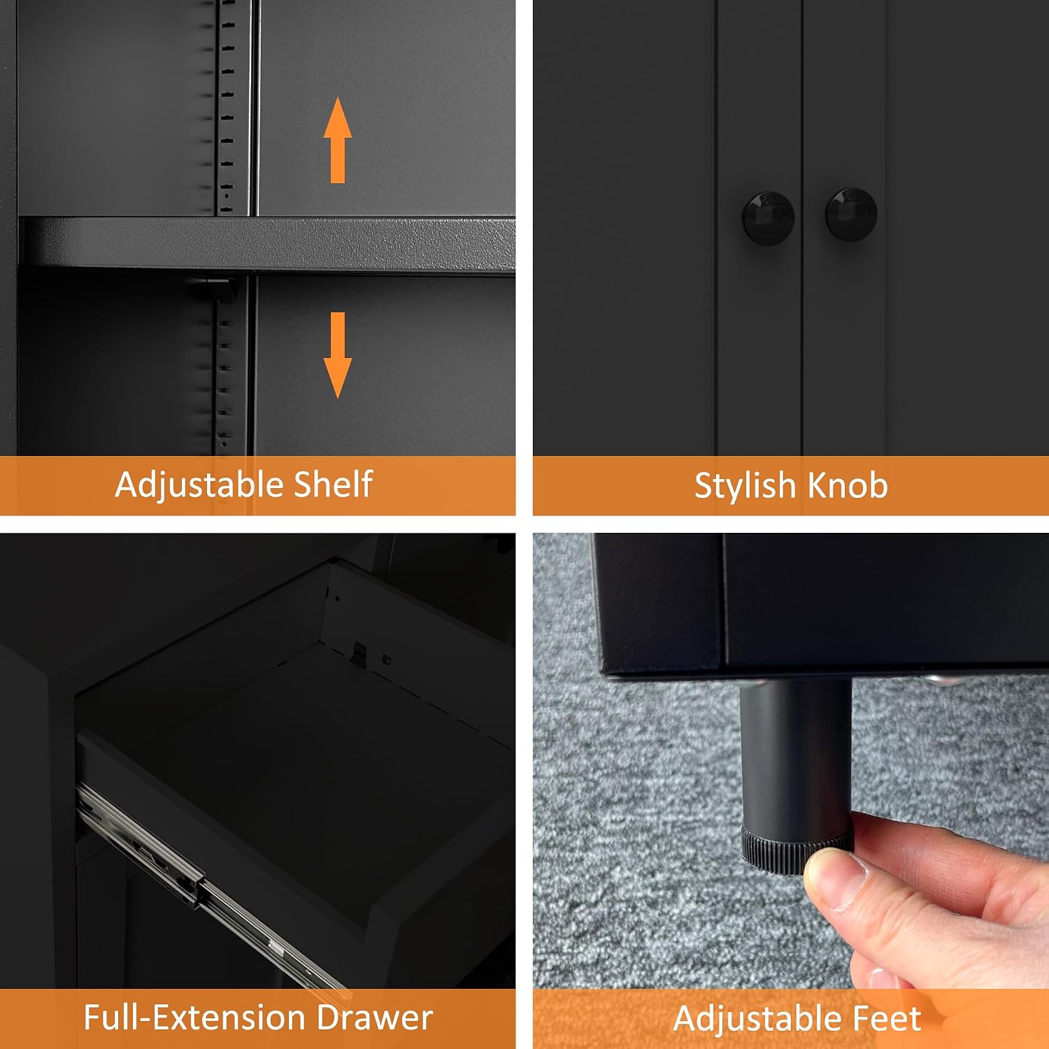 Black Metal Storage Sideboard