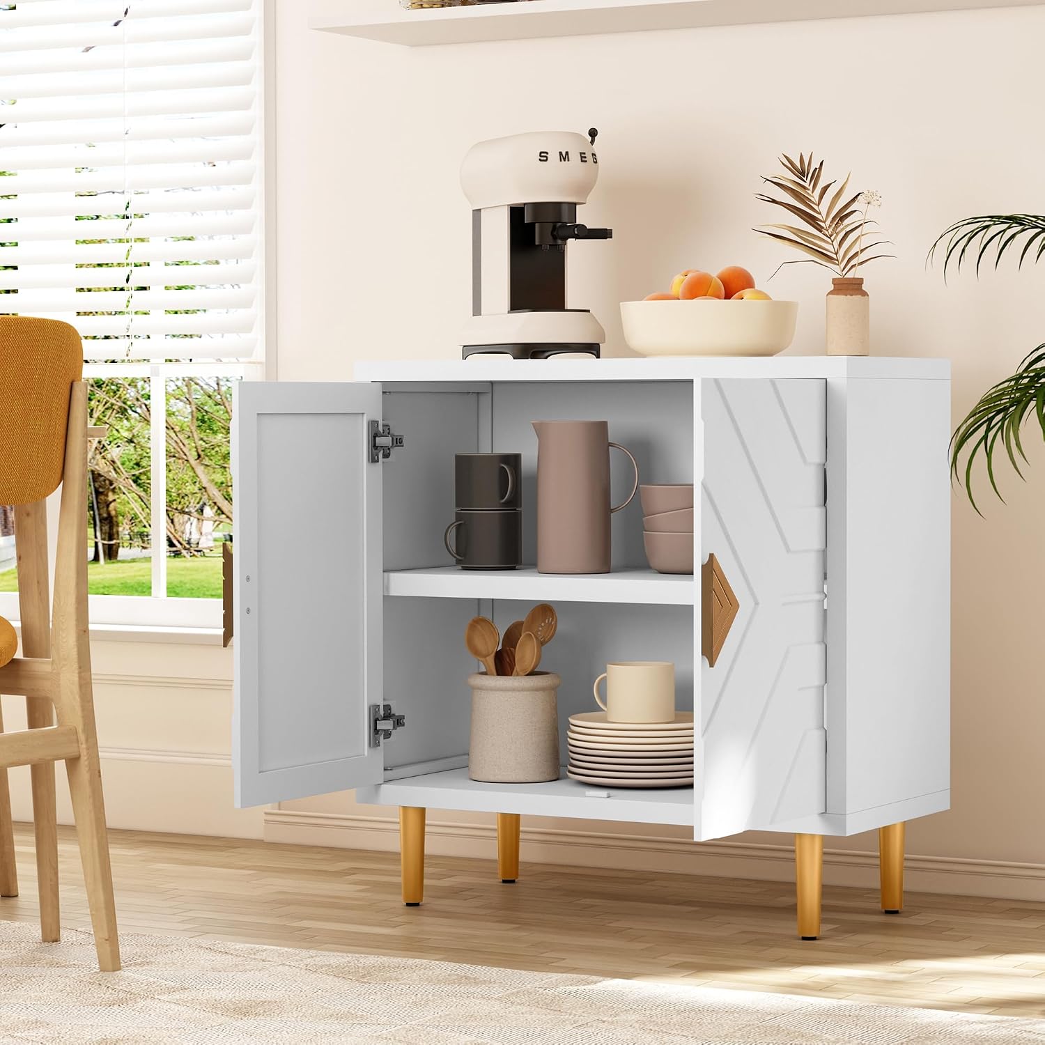 Embossed Door Sideboard Storage Cabinet