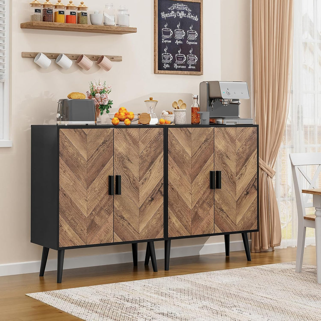 Iwell Black Storage Sideboard Cabinet