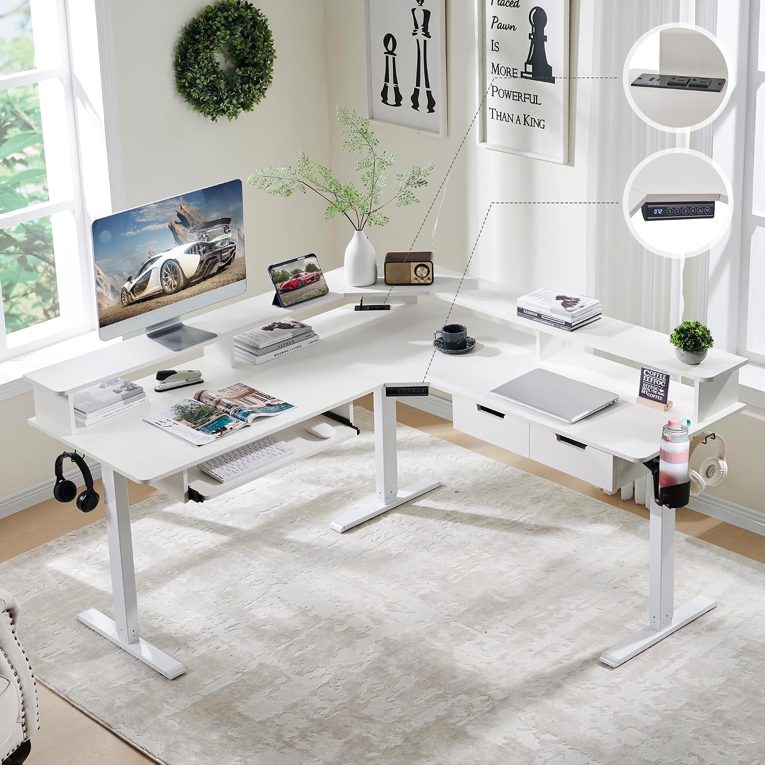 RedLemon L Shaped Standing Desk