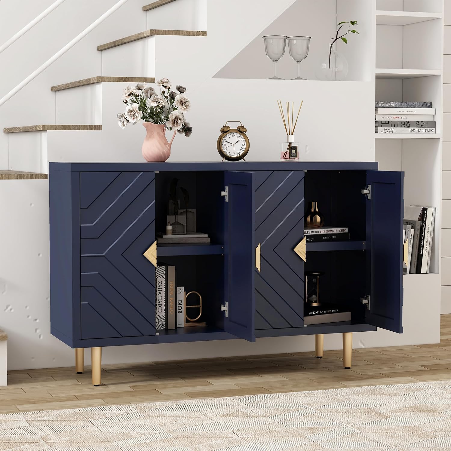 Embossed 4-Door Sideboard