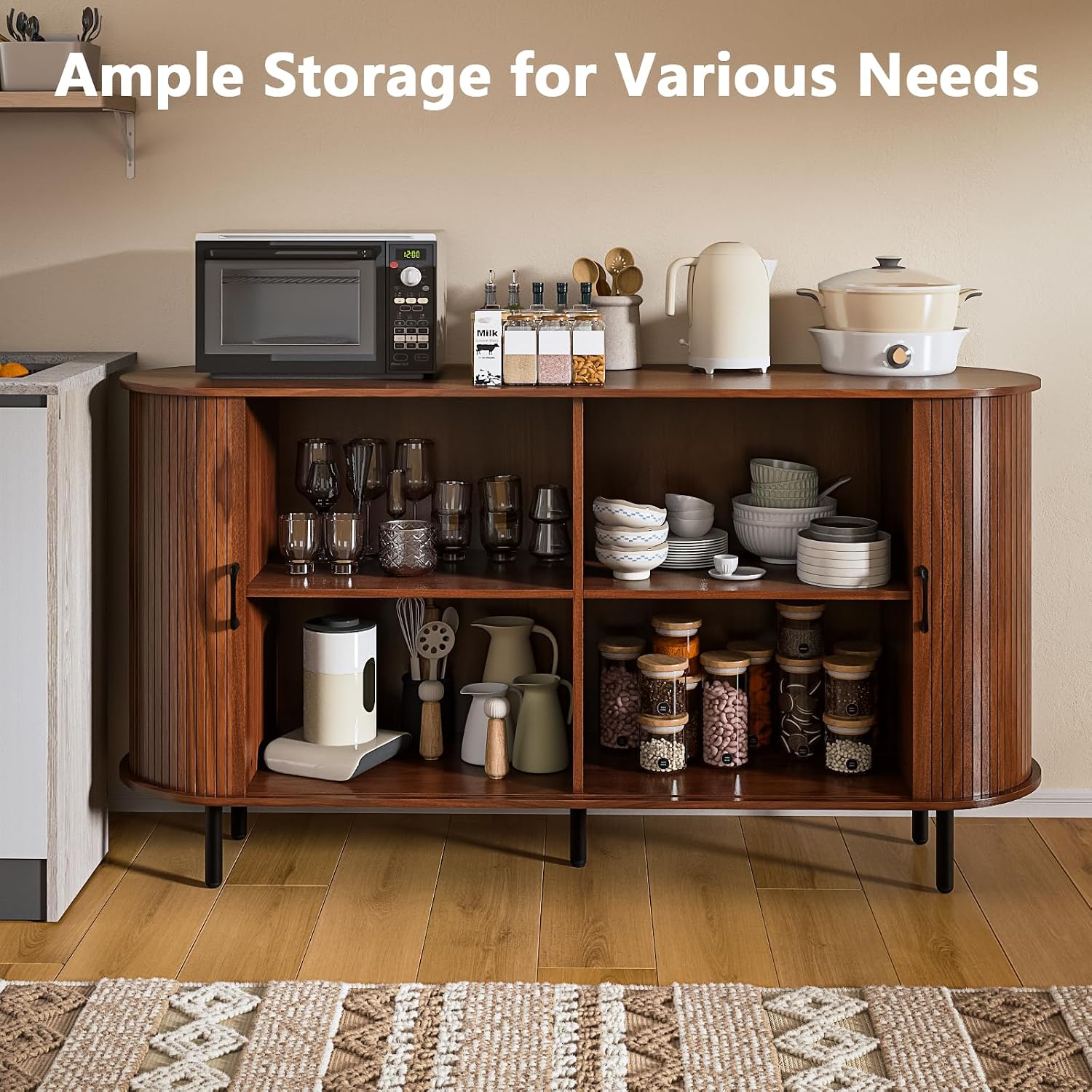 Sliding Door Wood Sideboard