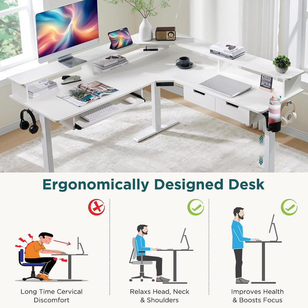 RedLemon L Shaped Standing Desk