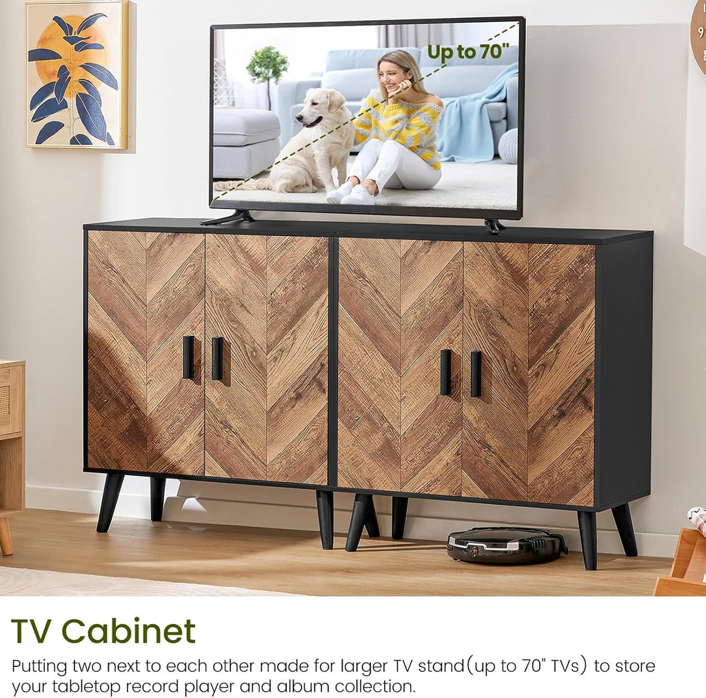 Iwell Black Storage Sideboard Cabinet