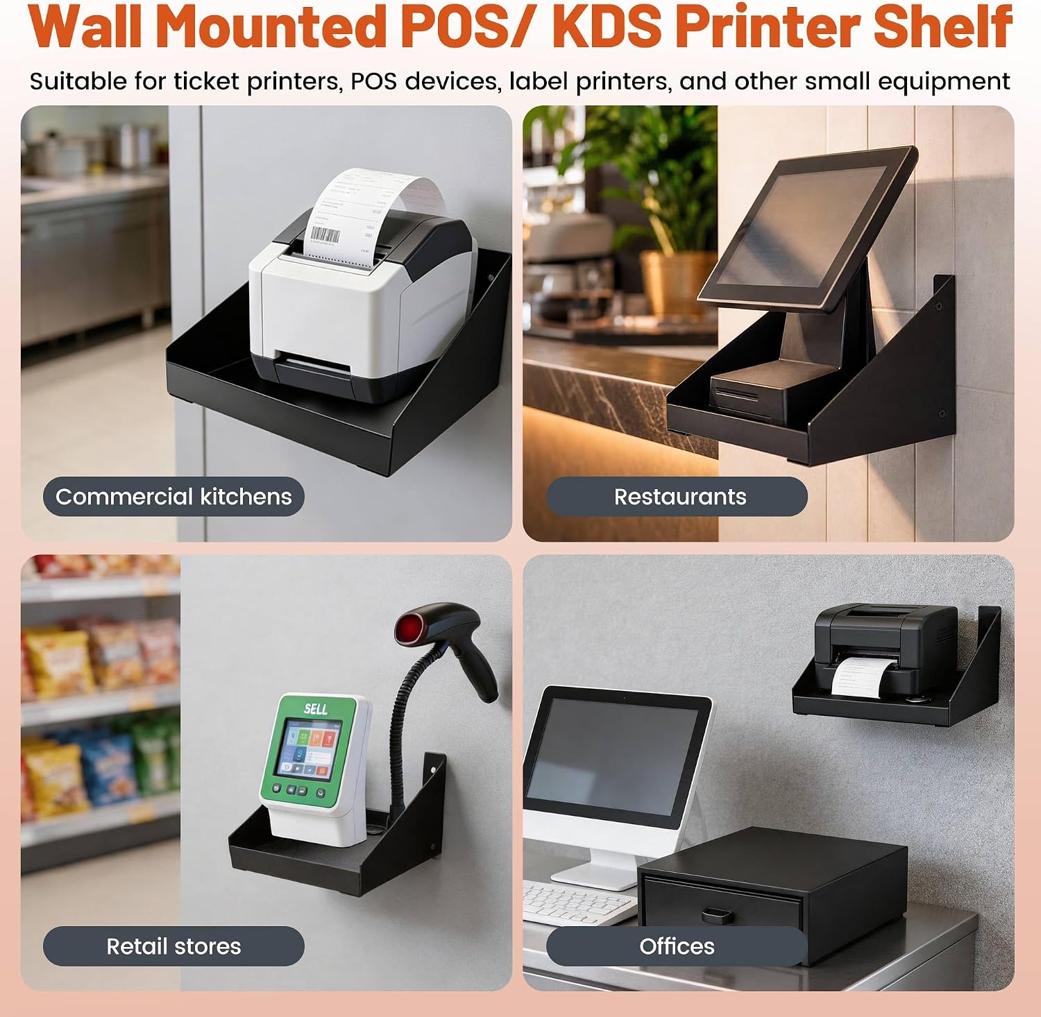 Wall Mount Thermal POS Printer Shelf