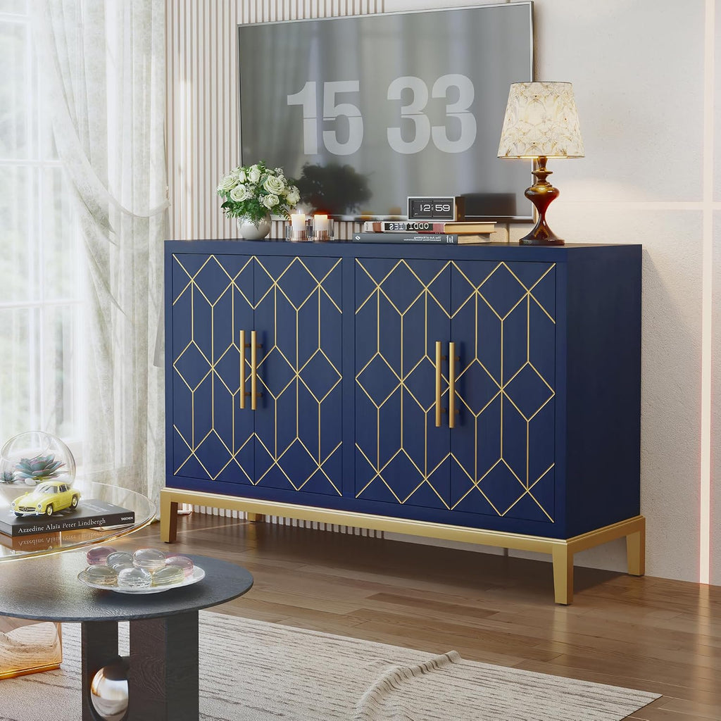 HLR Blue Gold Trim Sideboard