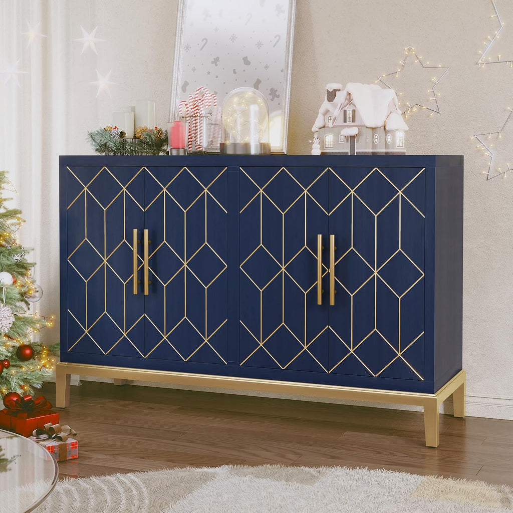 HLR Blue Gold Trim Sideboard