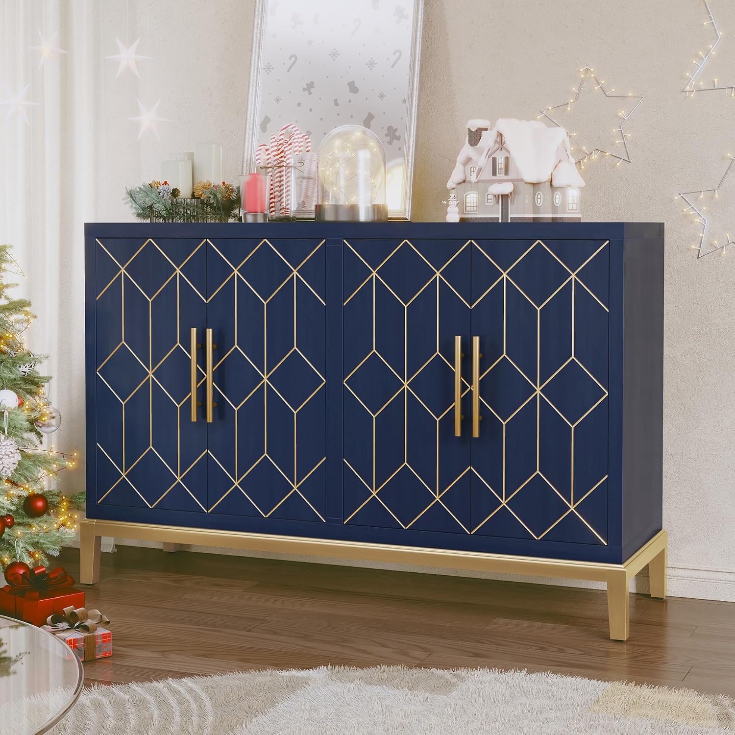 HLR Blue Gold Trim Sideboard