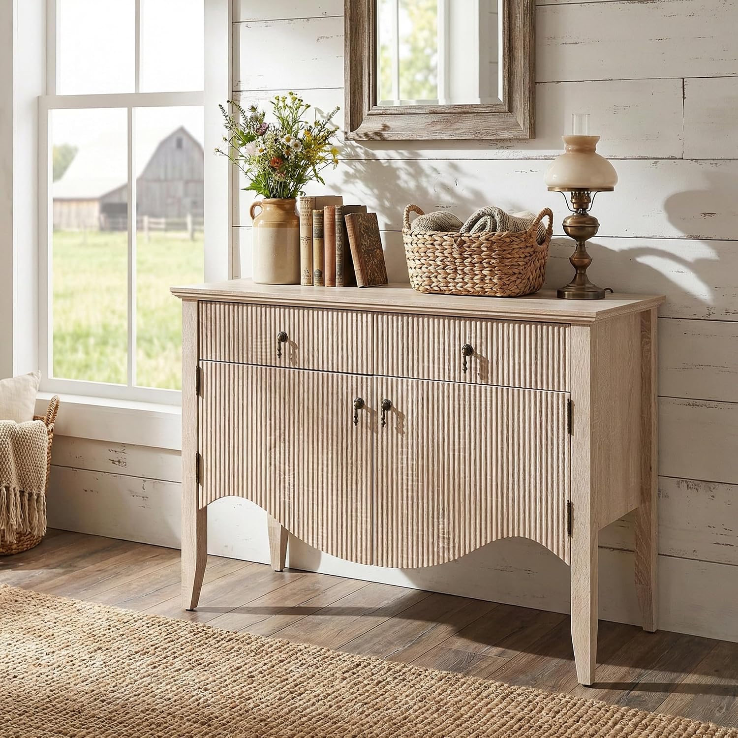 Walnut Fluted Sideboard